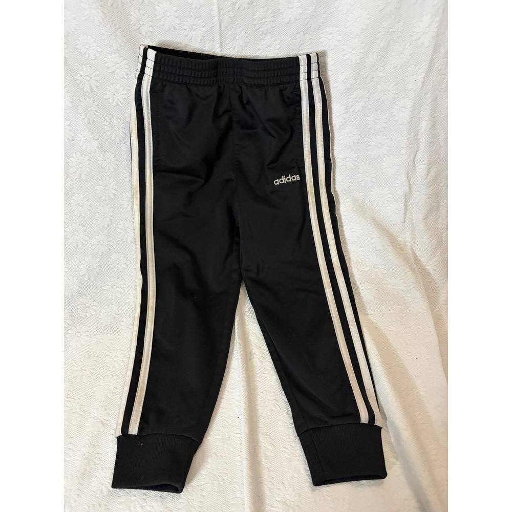 Adidas Kids Black WhiteRetro Mini Streetwear Track Pants Joggers Size 4